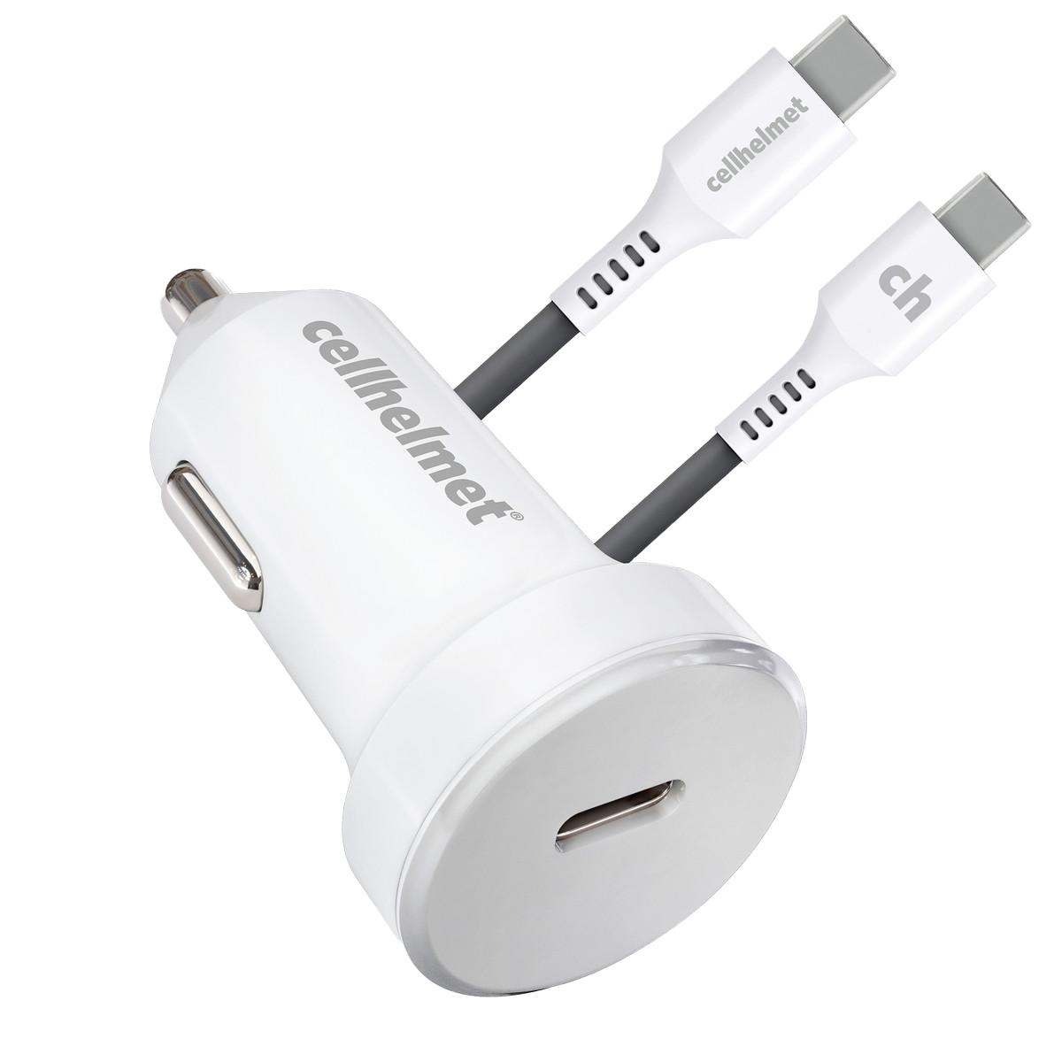 30W PD Car Plug + 3' Round Type C to C Cable
