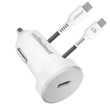 30W PD Car Plug + 3' Round Type C to C Cable