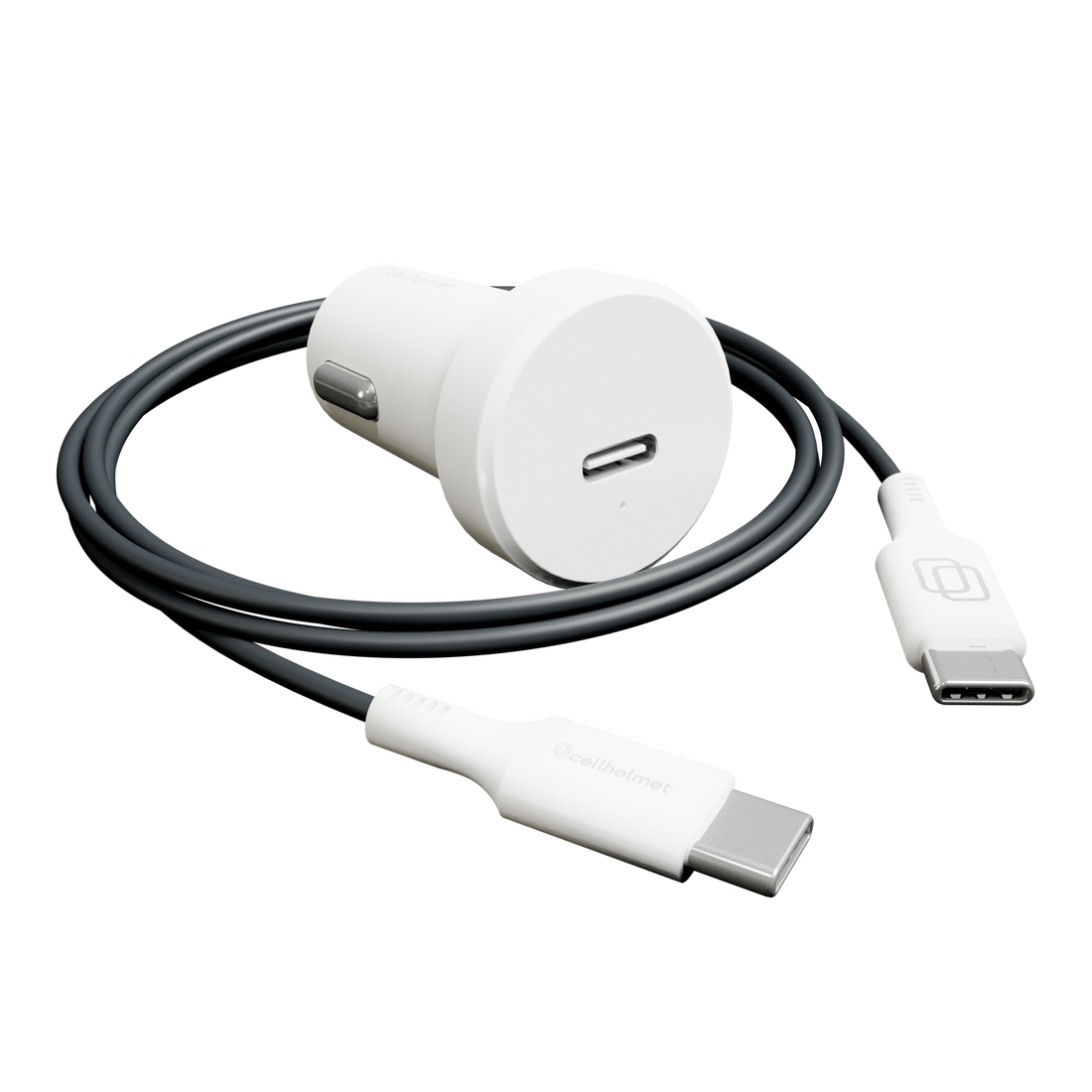 30W PD Car Plug + 3' Round Type C to C Cable