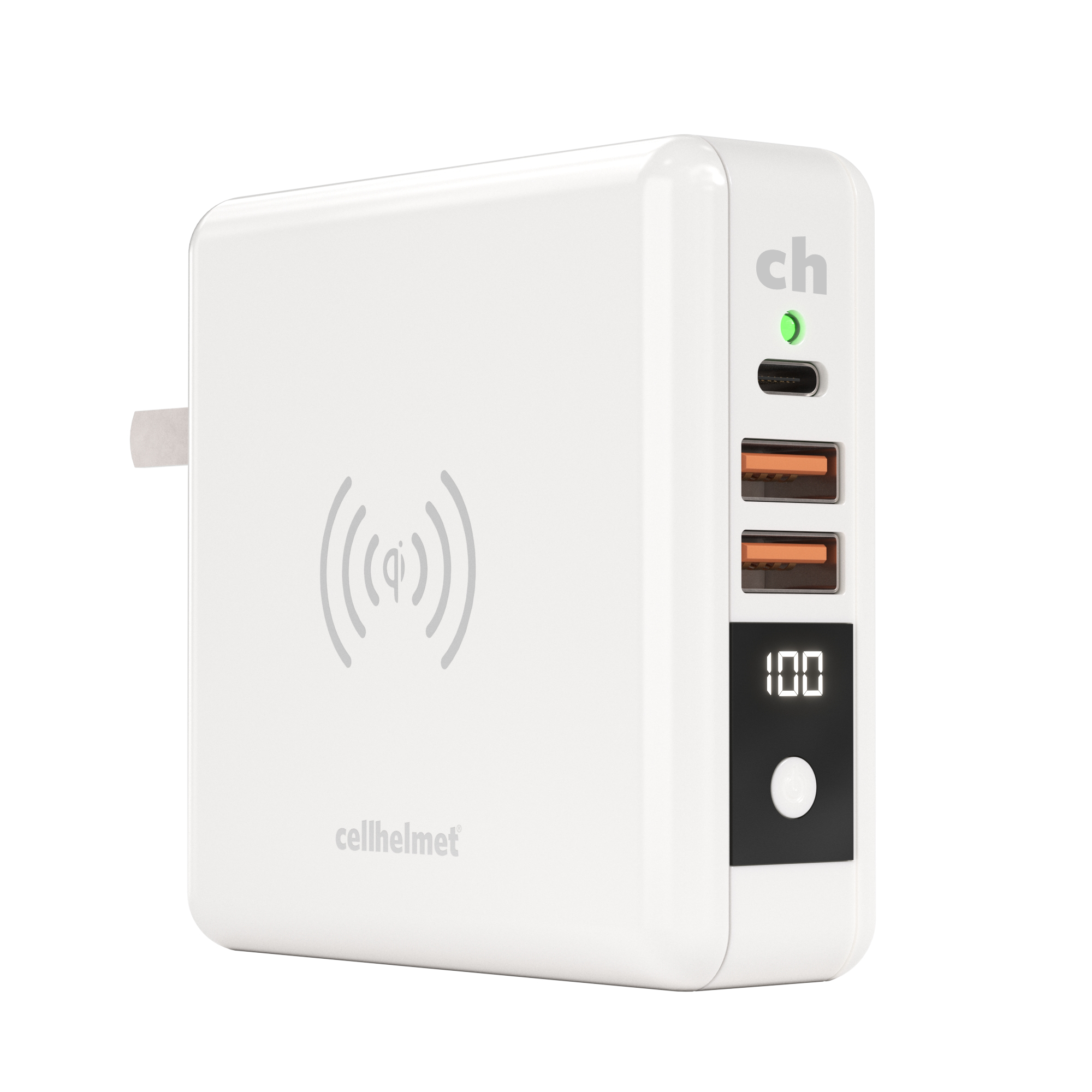 Multi-Charge Pro: 8K mAh Power Bank and Qi Wireless Charger w/ Type C and Type A Outputs