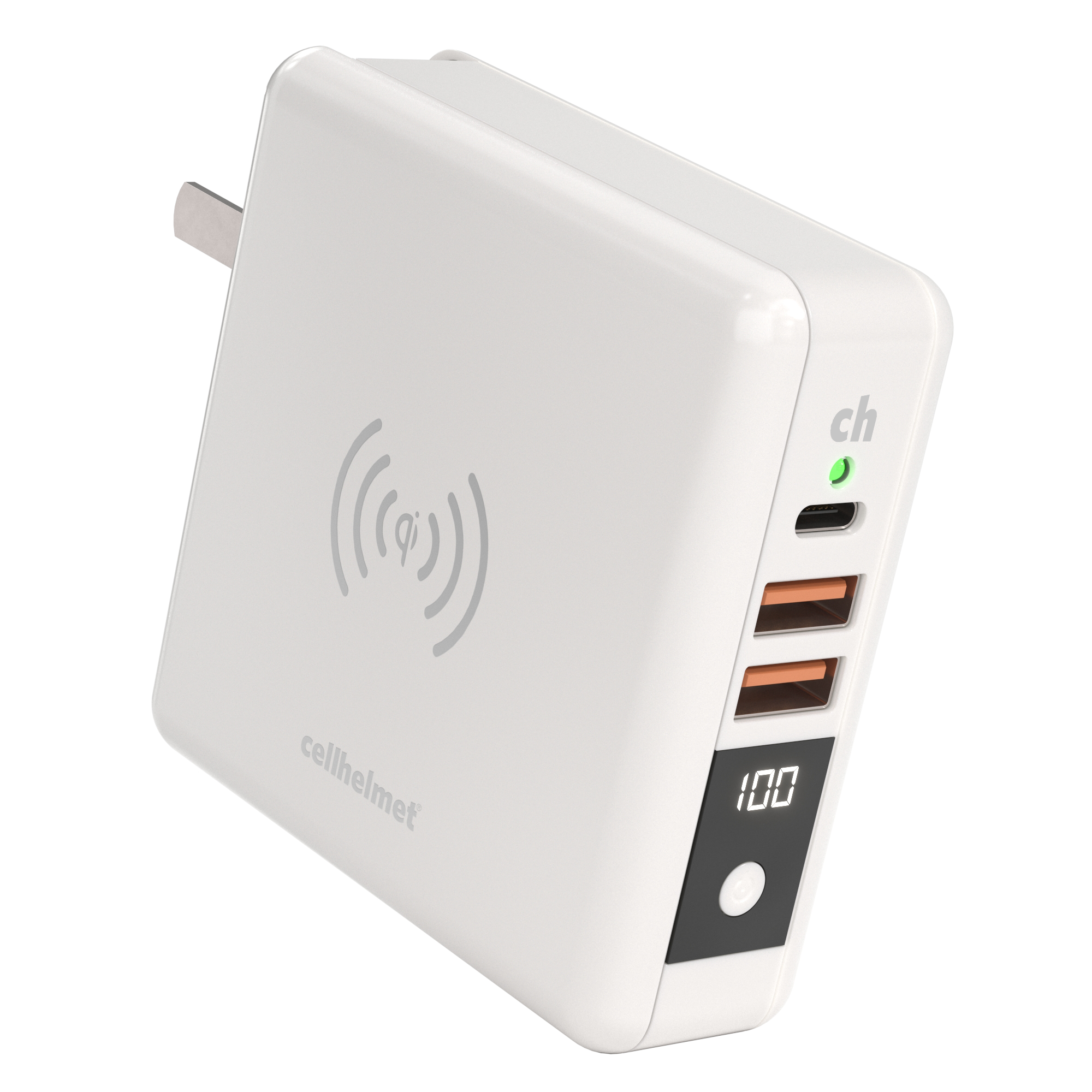 Multi-Charge Pro: 8K mAh Power Bank and Qi Wireless Charger w/ Type C and Type A Outputs