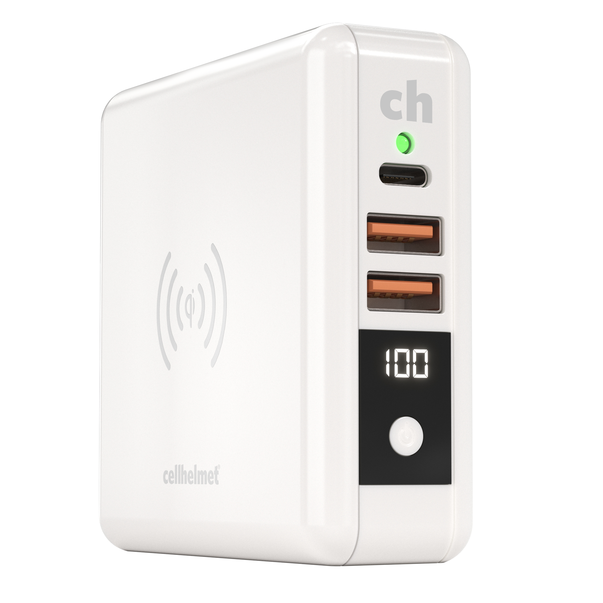 Multi-Charge Pro: 8K mAh Power Bank and Qi Wireless Charger w/ Type C and Type A Outputs