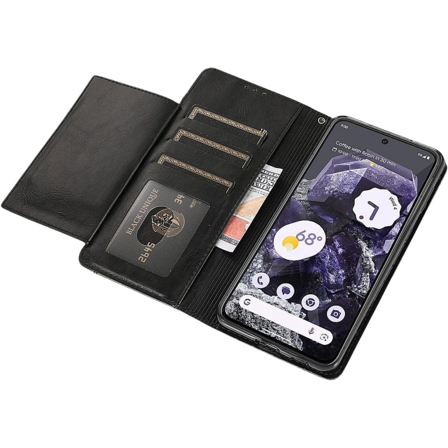 Indy Series Genuine Leather Folio Wallet Case for Google Pixel 8