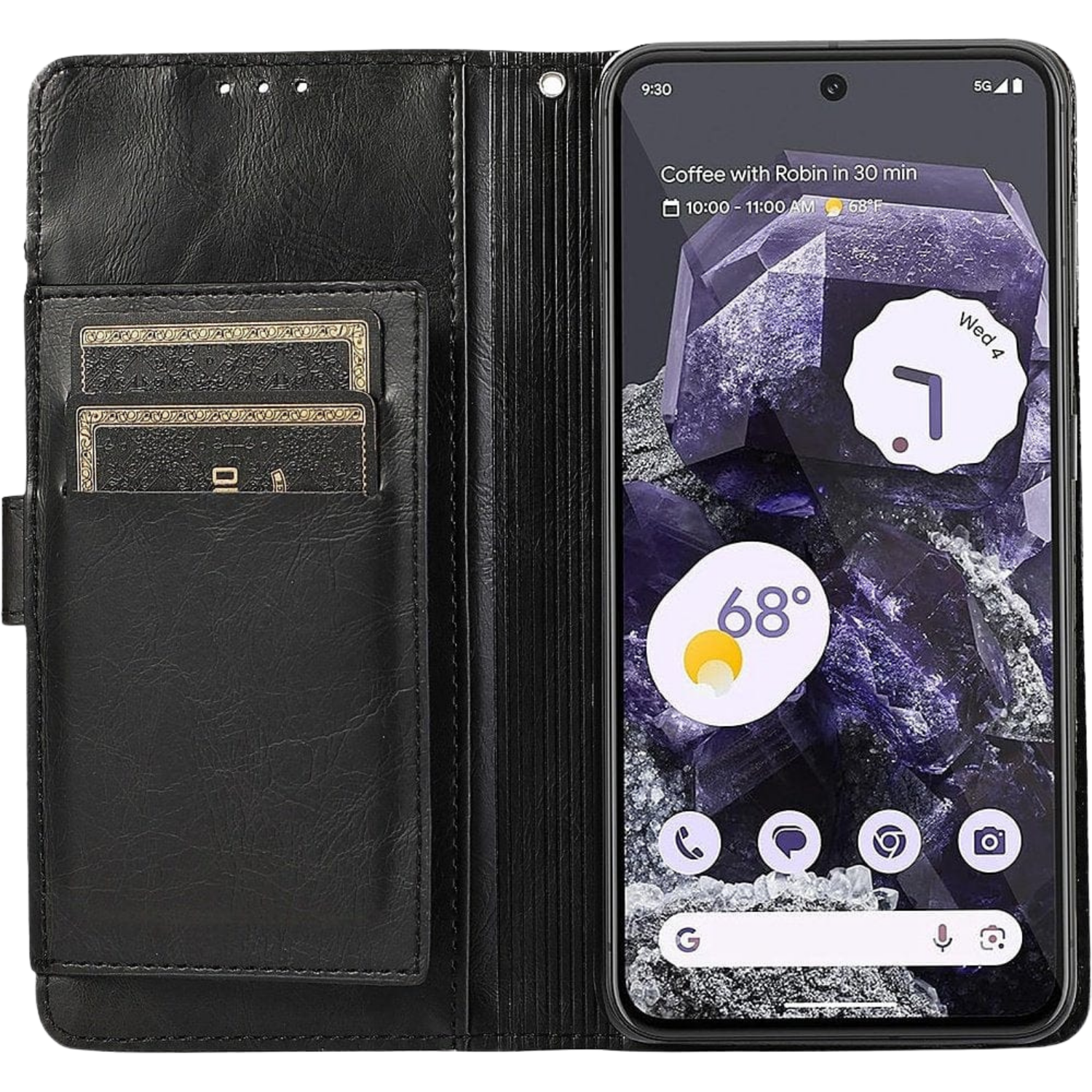 Indy Series Genuine Leather Folio Wallet Case for Google Pixel 8