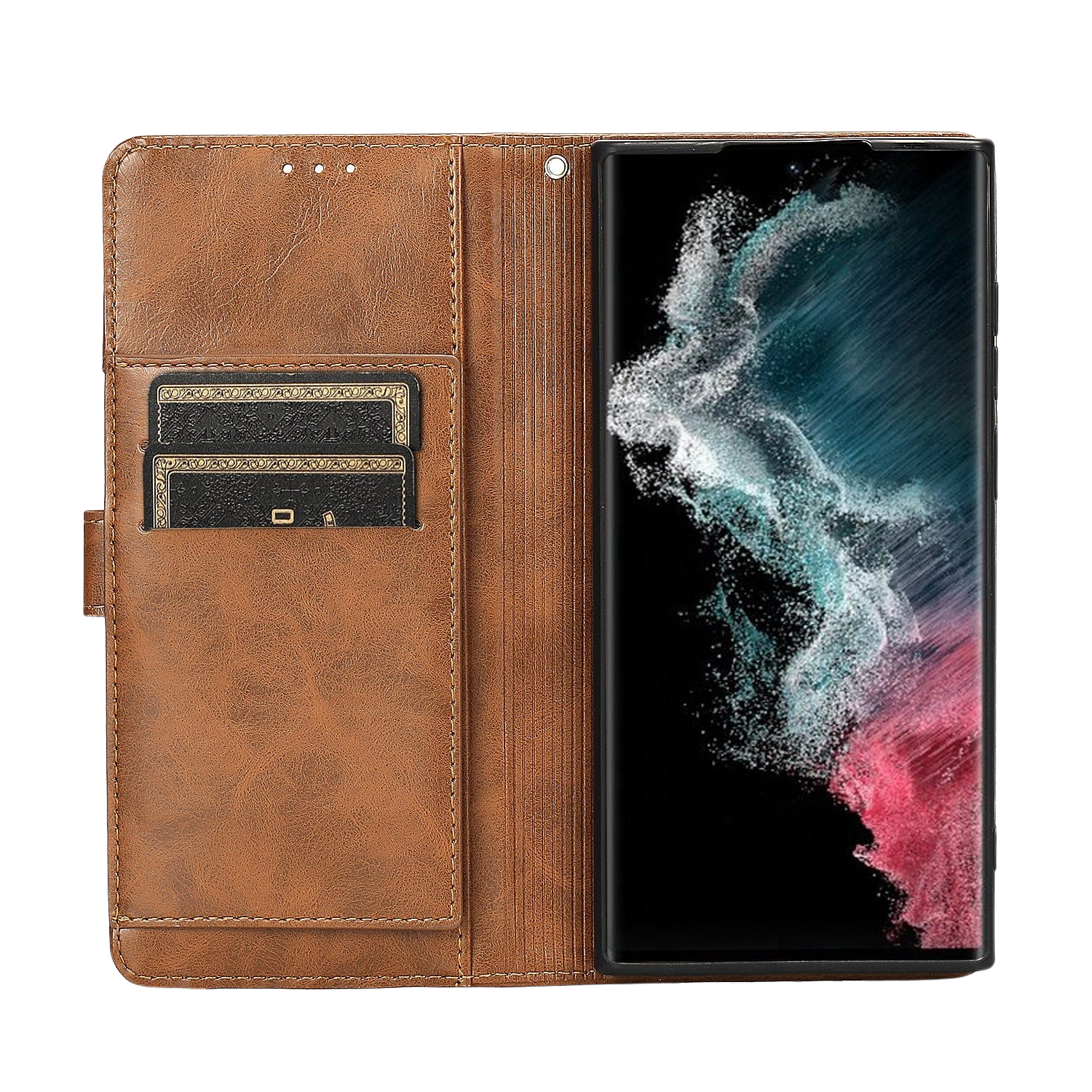 Indy Series Genuine Leather Wallet Case for Samsung Galaxy S23 Ultra