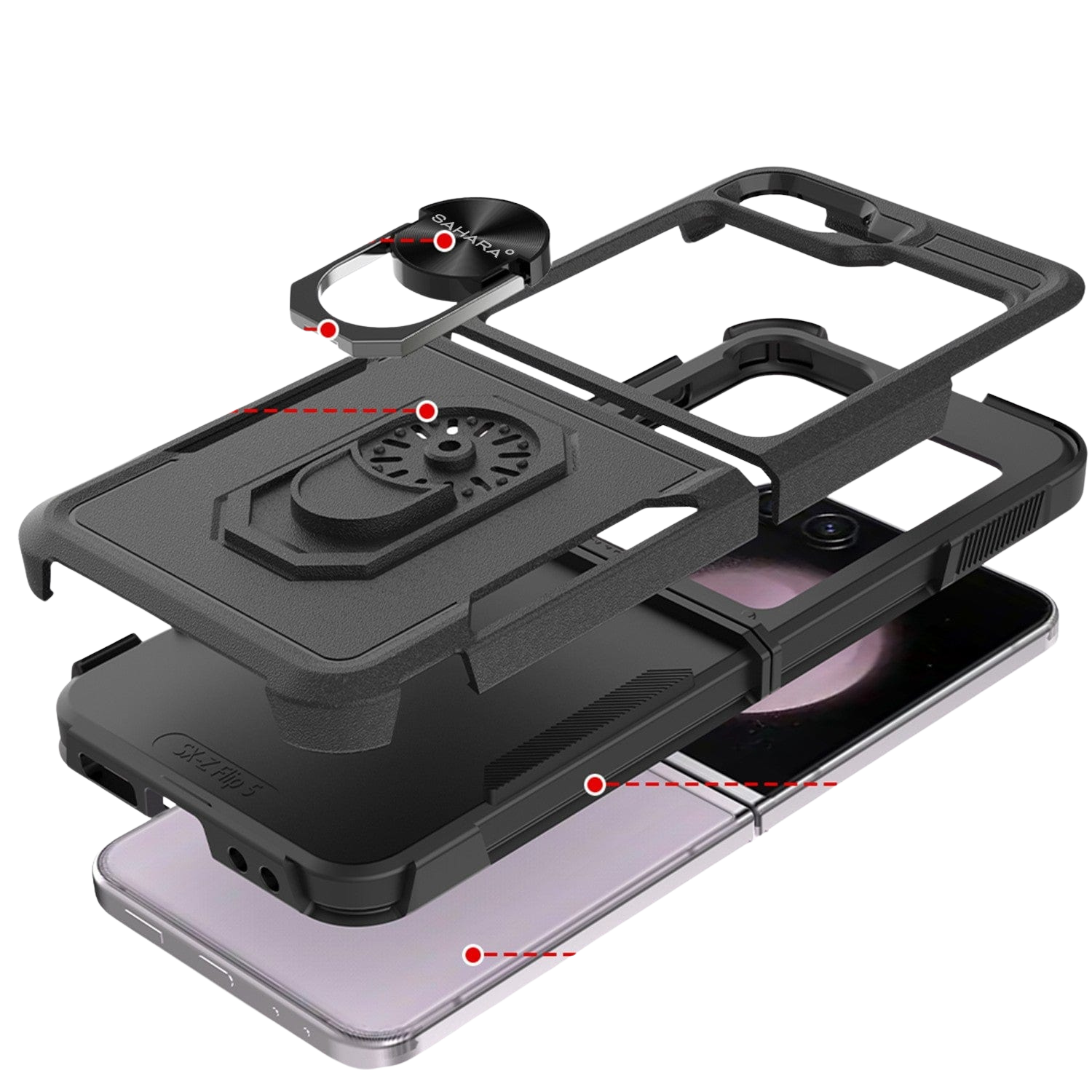 Raider Series Heavy-Duty Kickstand Case for Samsung Galaxy Z Flip7 FE