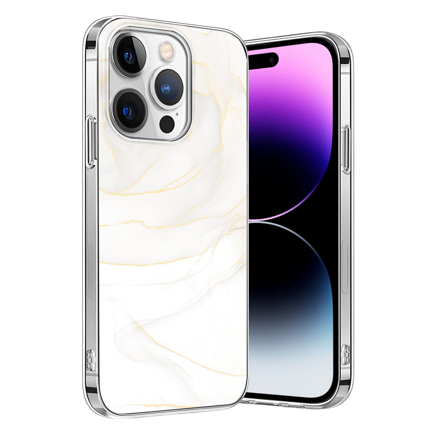 Inspire Series White Marble Case with MagSafe for iPhone 14 Pro Max