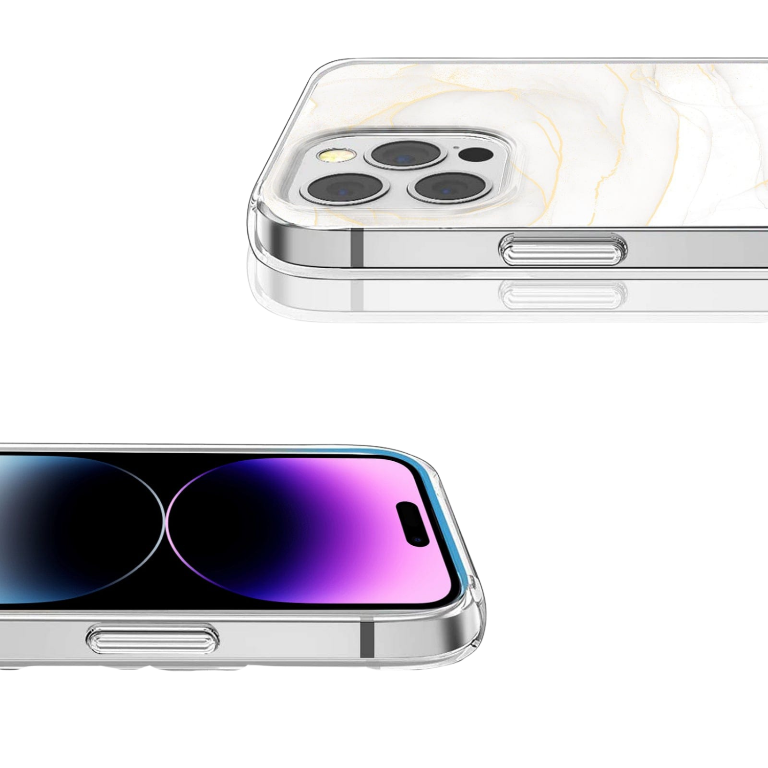Inspire Series White Marble Case with MagSafe for iPhone 14 Pro Max