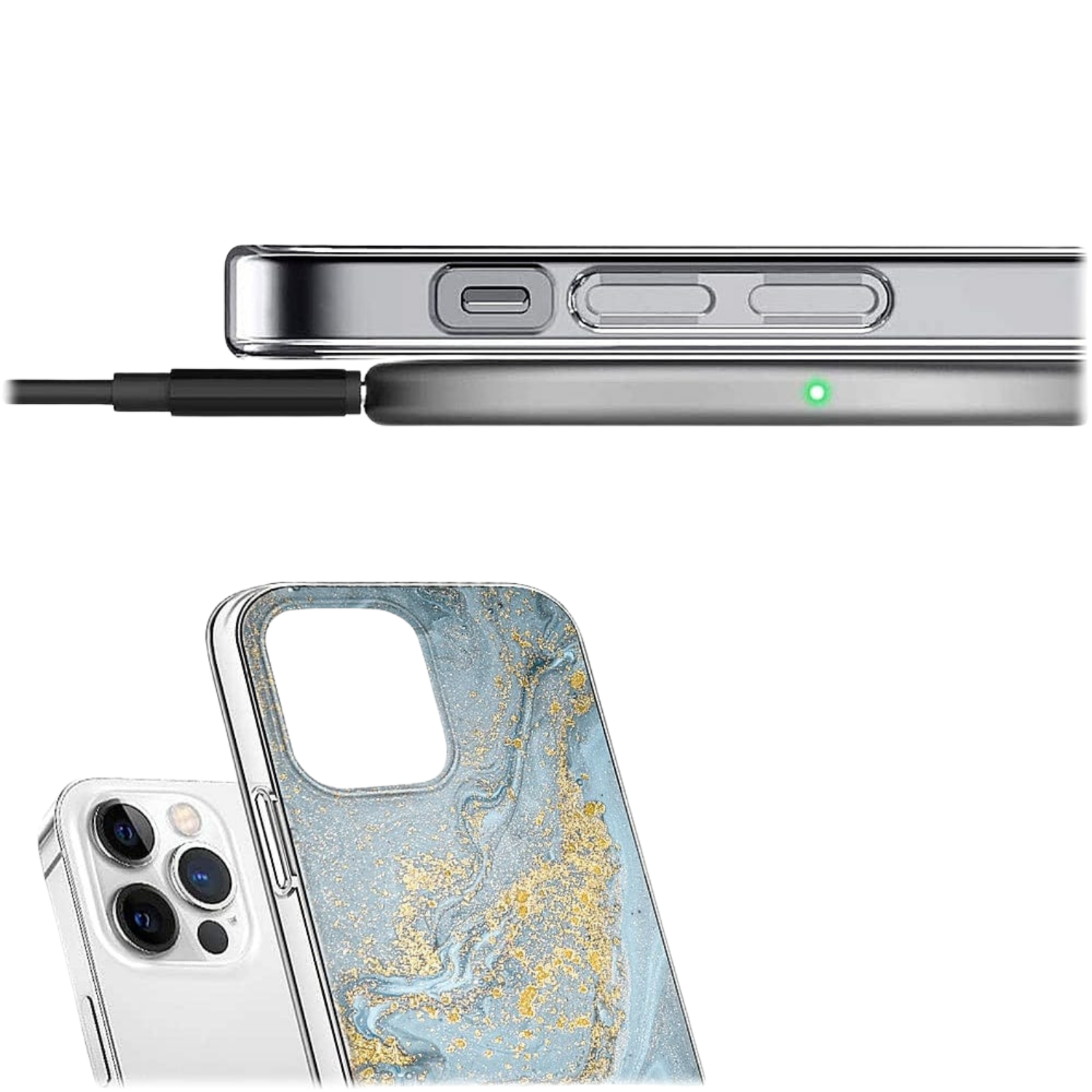 Inspire Series Blue Marble Case with MagSafe for iPhone 14 Pro