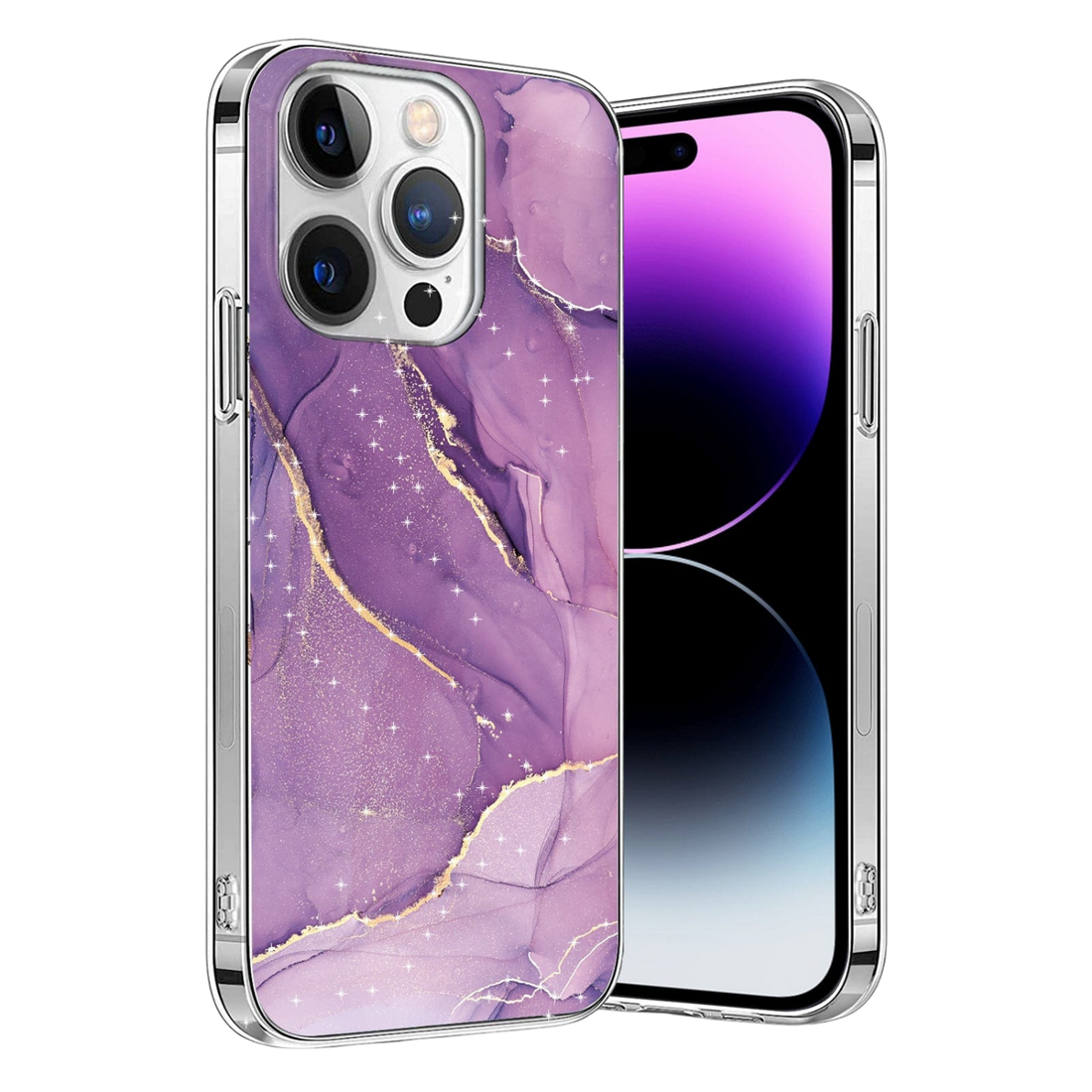Inspire Series Purple Marble Case with MagSafe for iPhone 14 Pro