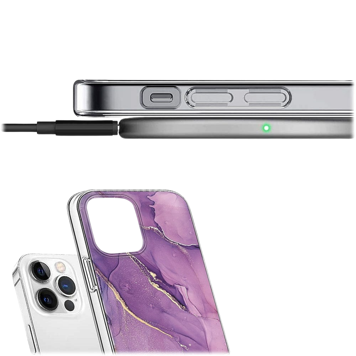 Inspire Series Purple Marble Case with MagSafe for iPhone 14 Pro