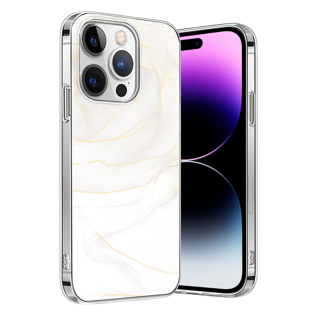 Inspire Series White Marble Case with MagSafe for iPhone 14 Pro