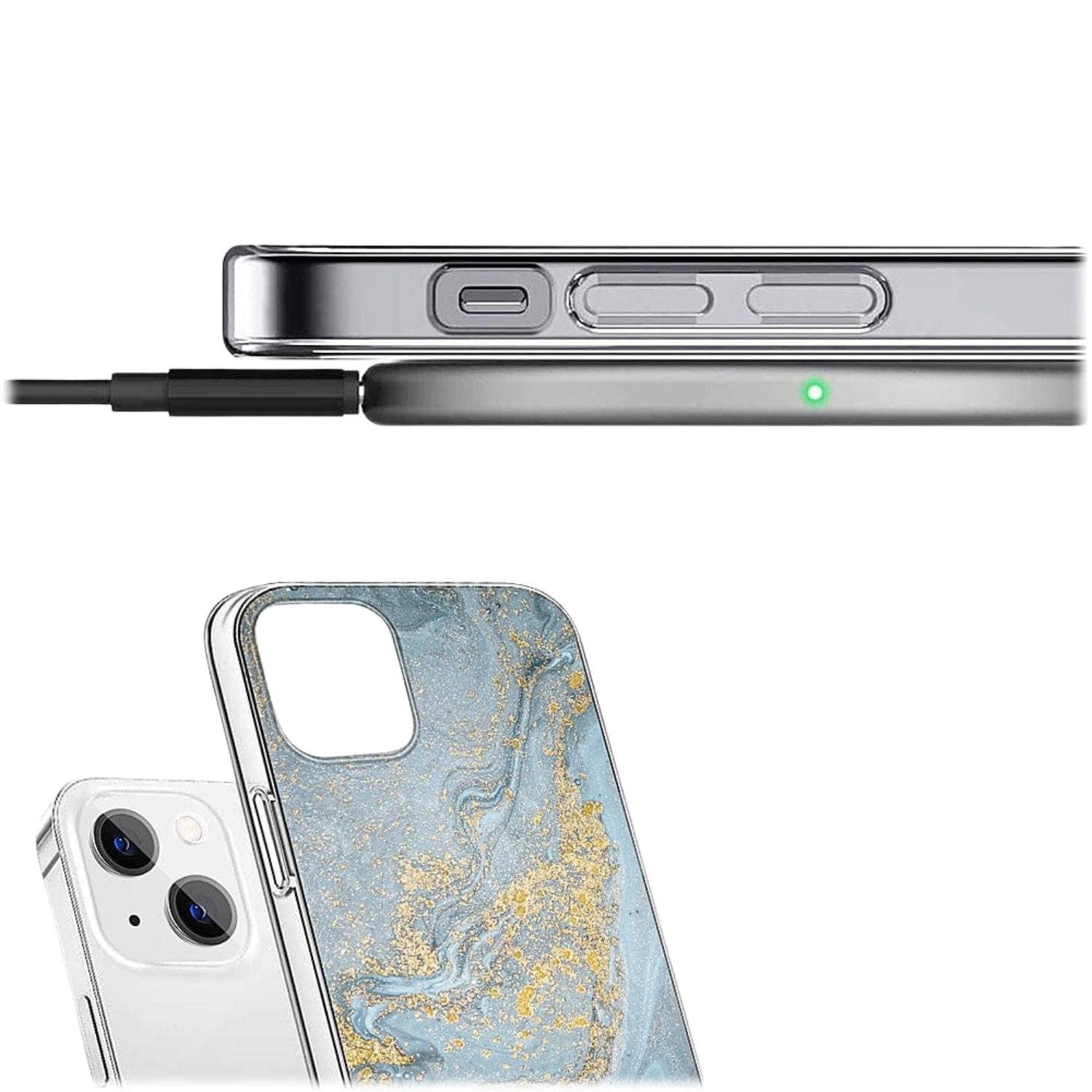 Inspire Series Blue Marble Case with MagSafe for iPhone 14 Plus