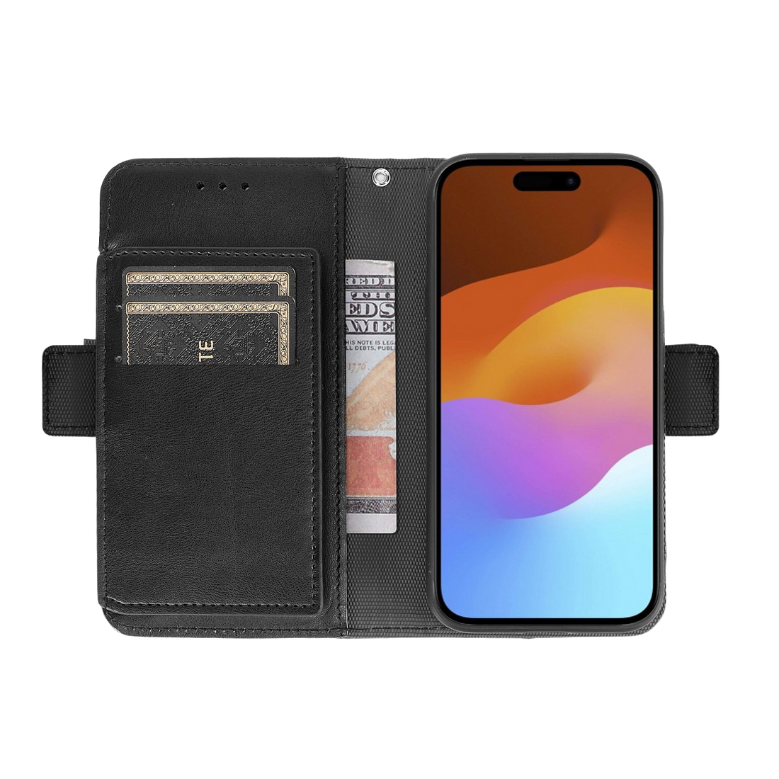 Indy Series Genuine Leather Wallet Case with MagSafe for iPhone 15 Pro Max