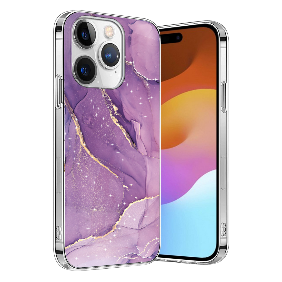 Inspire Series Purple Marble Case with MagSafe for iPhone 15 Pro Max