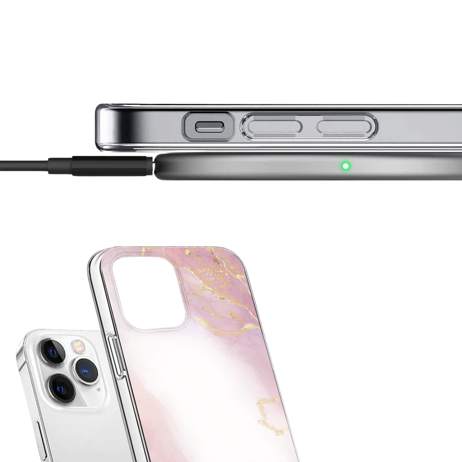 Inspire Series Pink Marble Case with MagSafe for iPhone 15 Pro