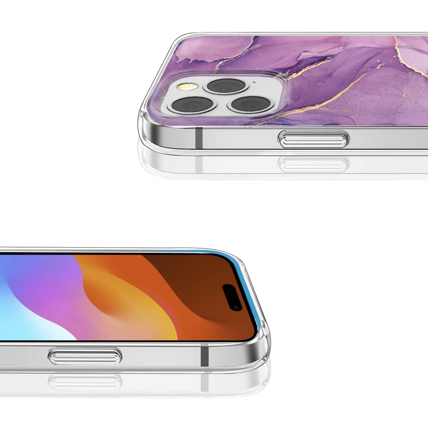 Inspire Series Purple Marble Case with MagSafe for iPhone 15 Pro