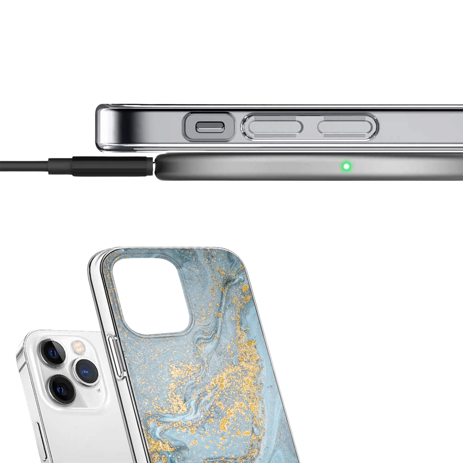 Inspire Series Blue Marble Case with MagSafe for iPhone 15 Pro