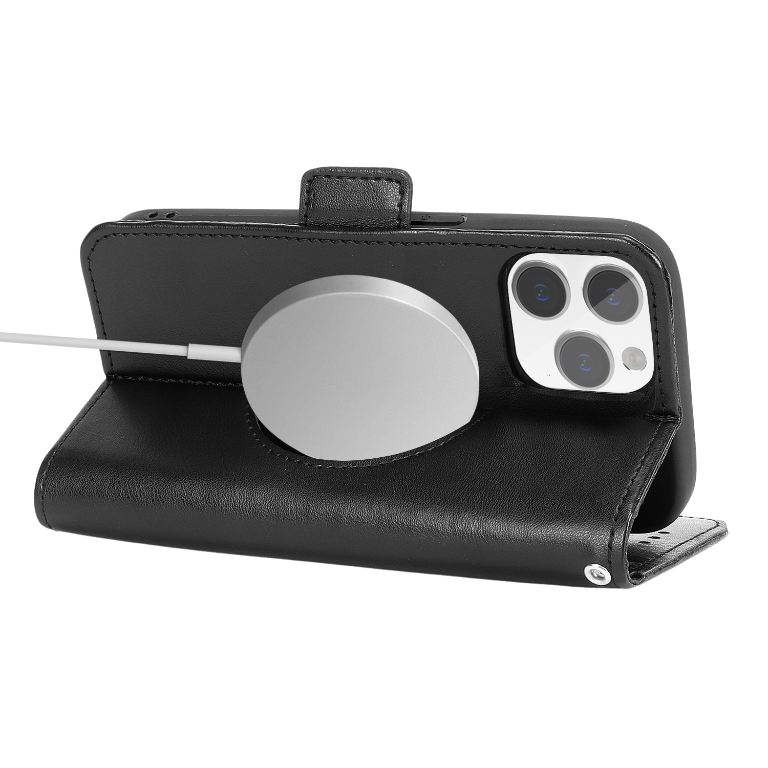 Indy Series Genuine Leather Wallet Case with MagSafe for iPhone 15 Pro
