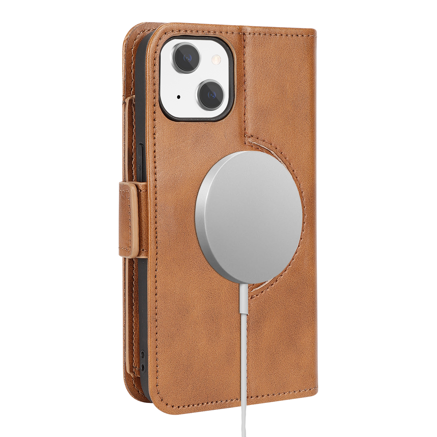Indy Series Genuine Leather Wallet Case with MagSafe for iPhone 15