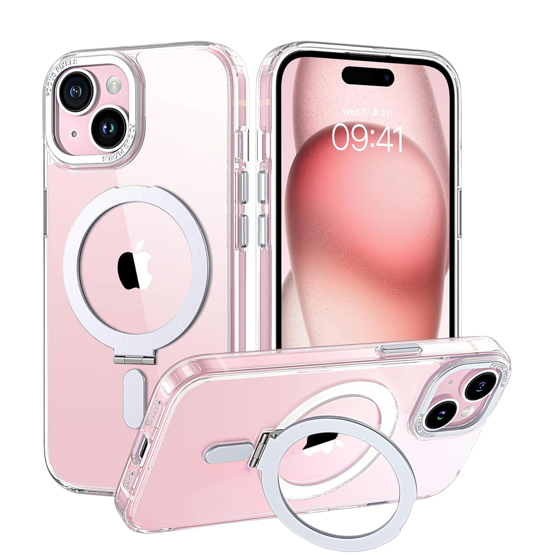 Venture Series Clear Kickstand Case with MagSafe for iPhone 15