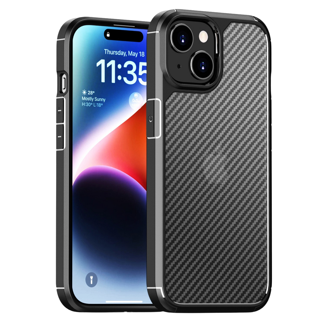 Venture Series Carbon Fiber Style Case for iPhone 15