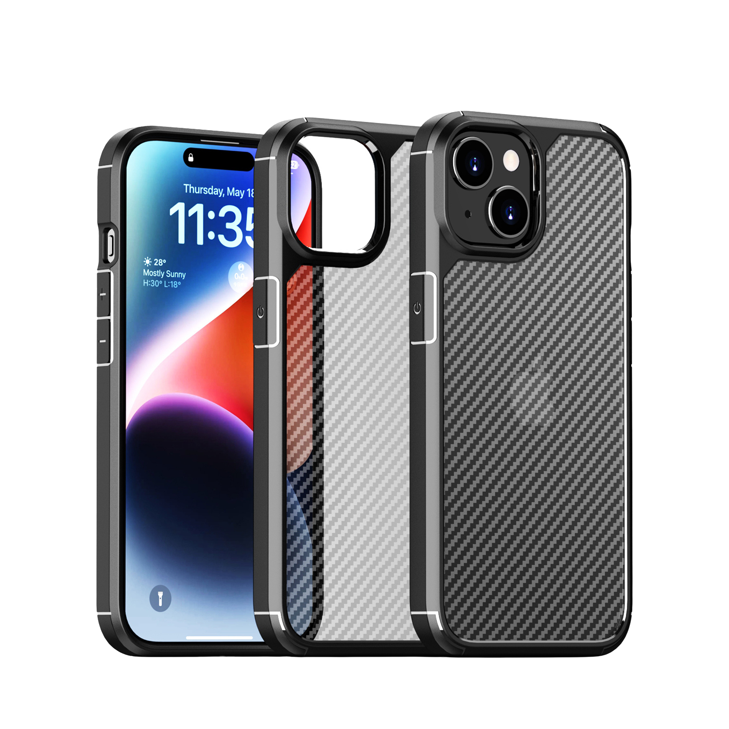Venture Series Carbon Fiber Style Case for iPhone 15