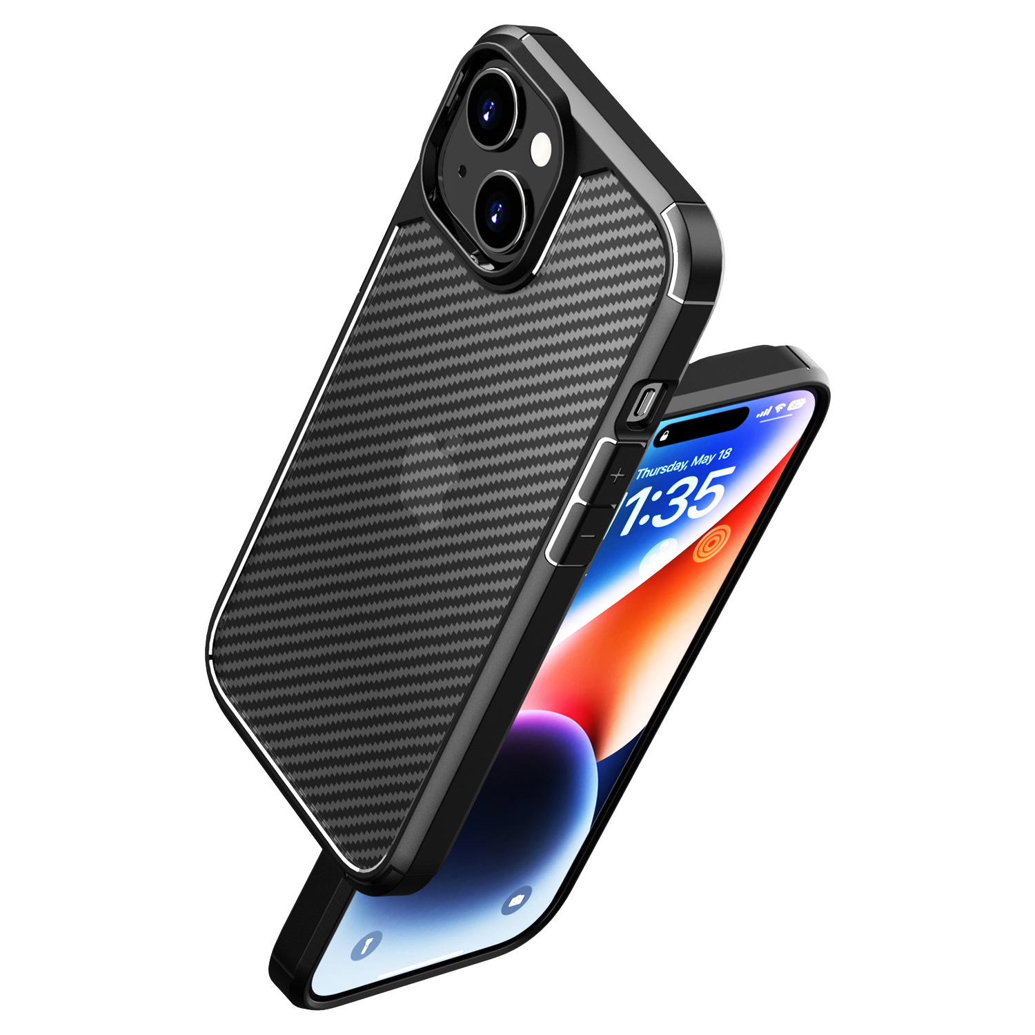 Venture Series Carbon Fiber Style Case for iPhone 15
