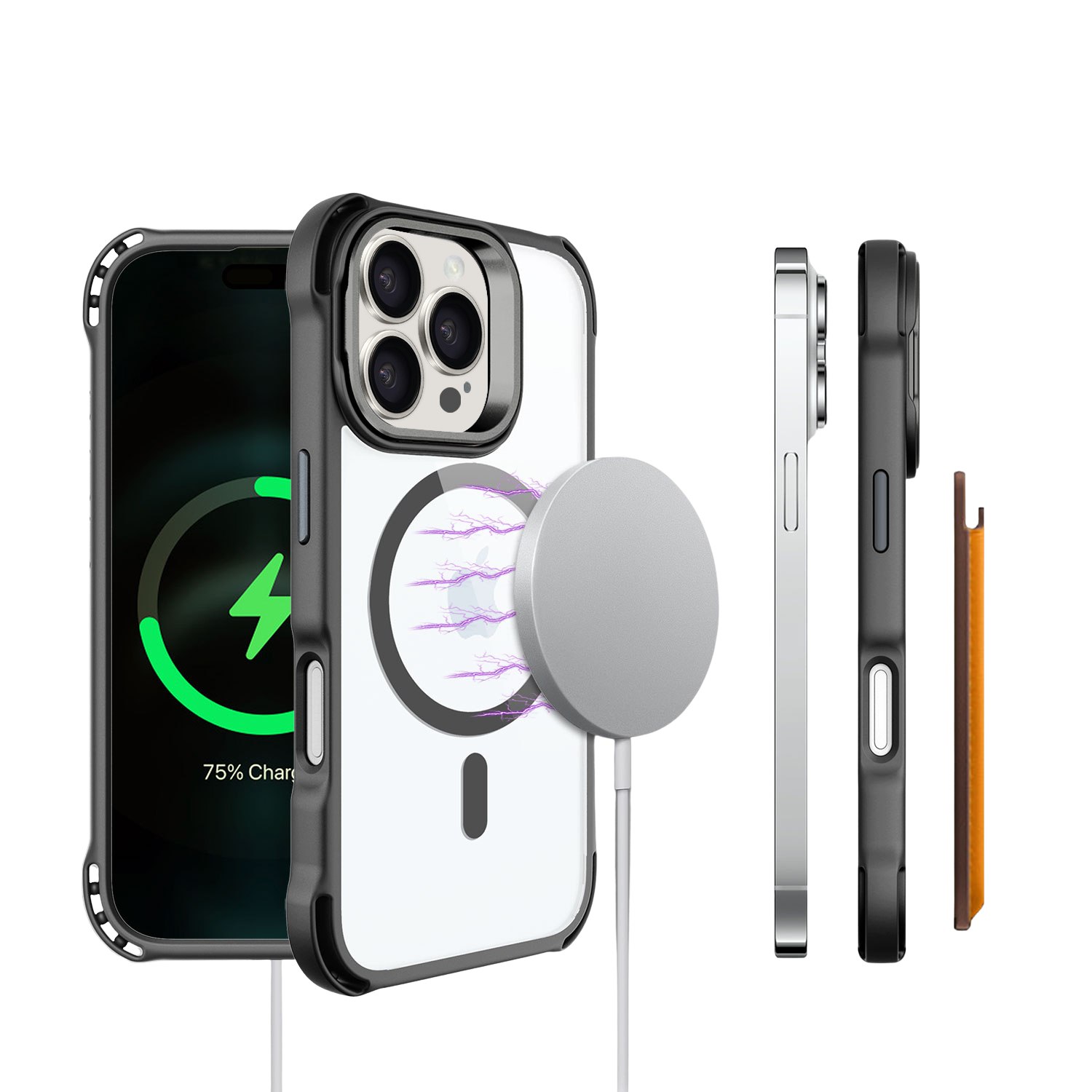 Venture Series Clear Rebound Case with Kickstand and MagSafe for iPhone 16 Pro Max