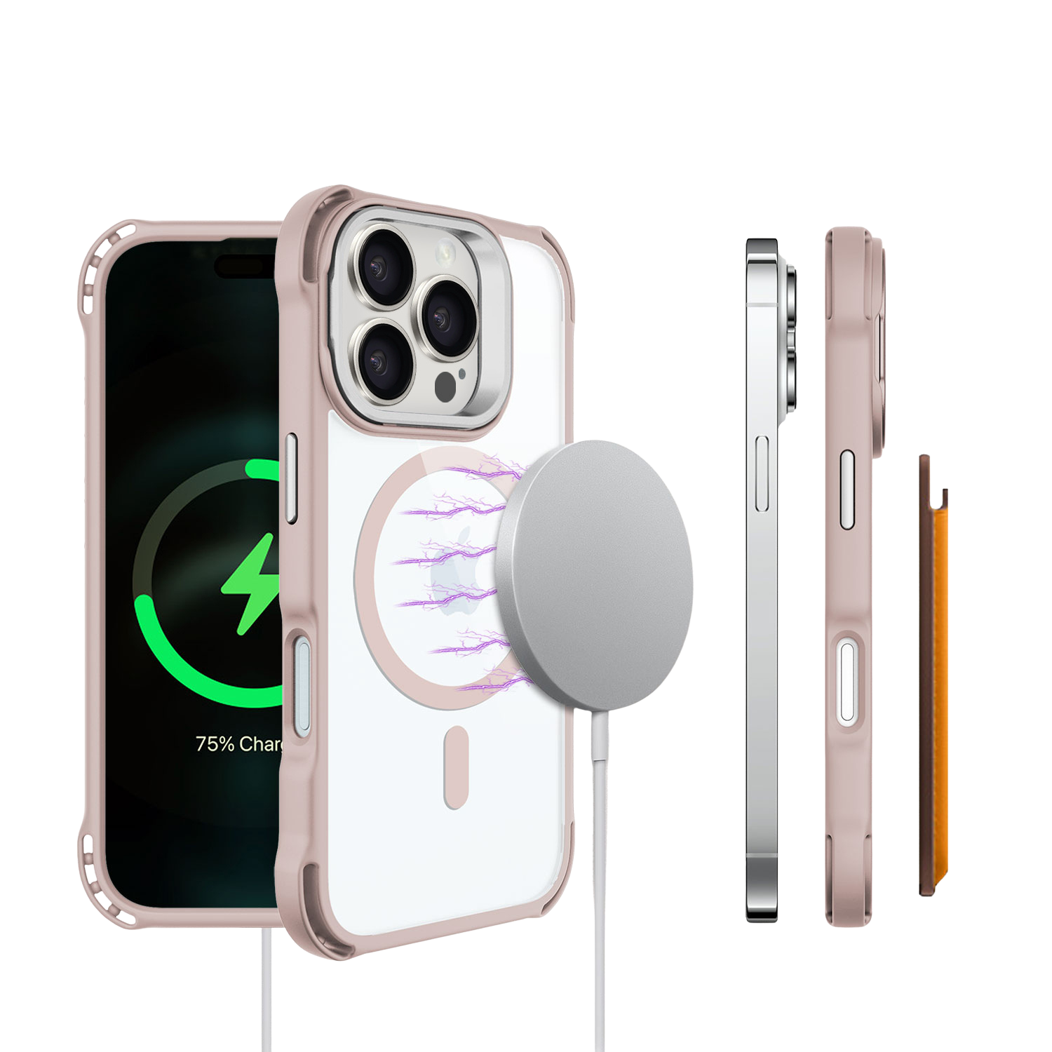 Venture Series Clear Rebound Case with Kickstand and MagSafe for iPhone 16 Pro