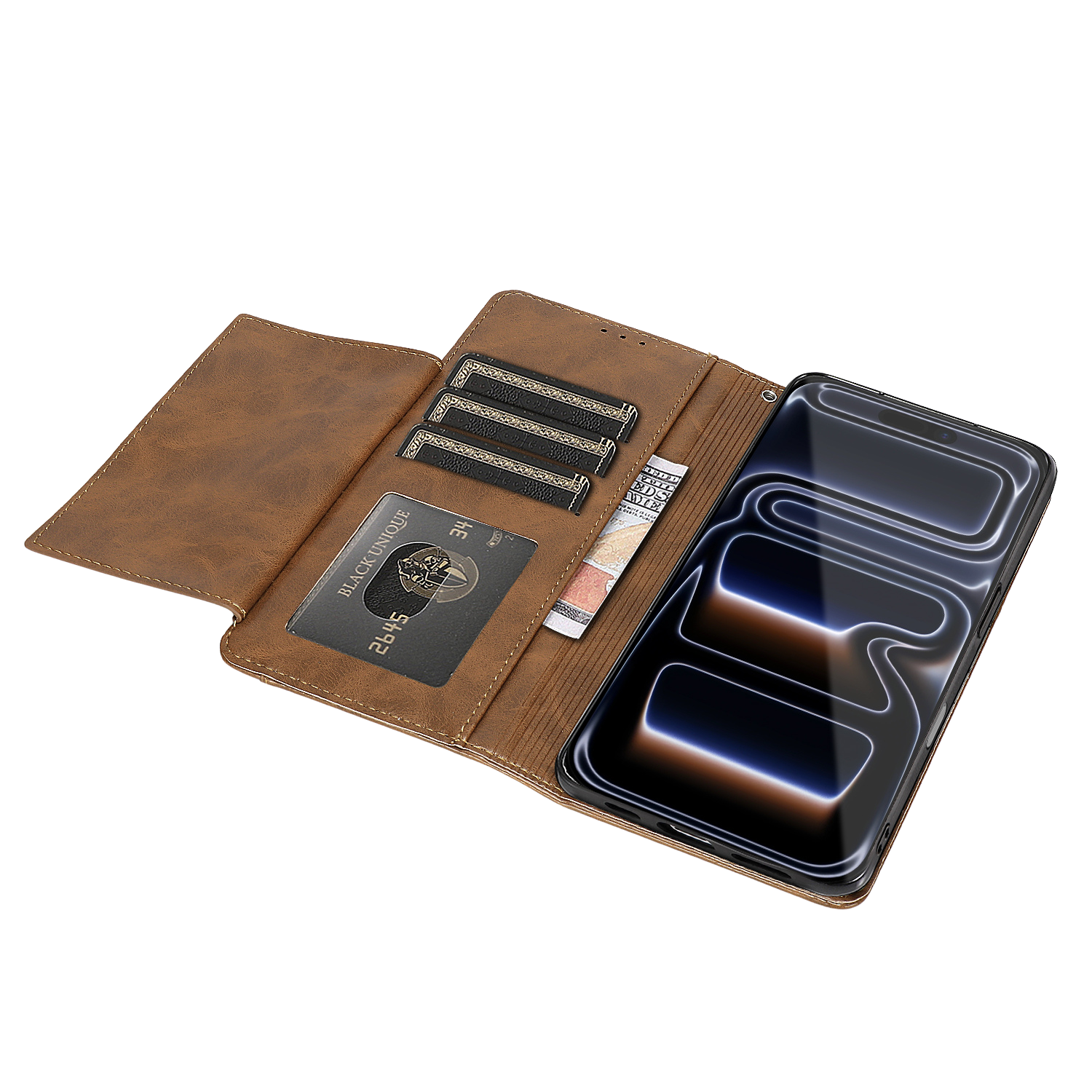 Indy Series Leather Folio Wallet Case for Apple iPhone 17 Pro Max