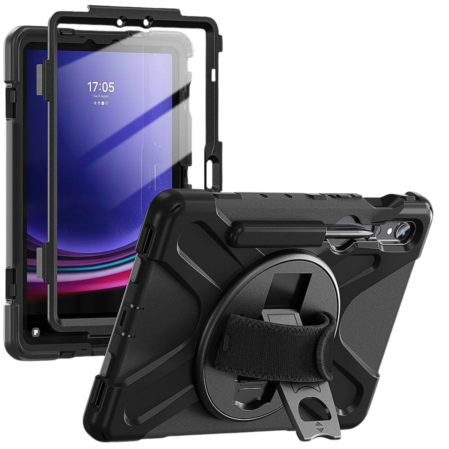 Raider X Series Heavy-Duty Hand Strap Case for Samsung Galaxy Tab S10 FE, S10 Lite, Tab S8, Tab S9 and Tab S9 FE
