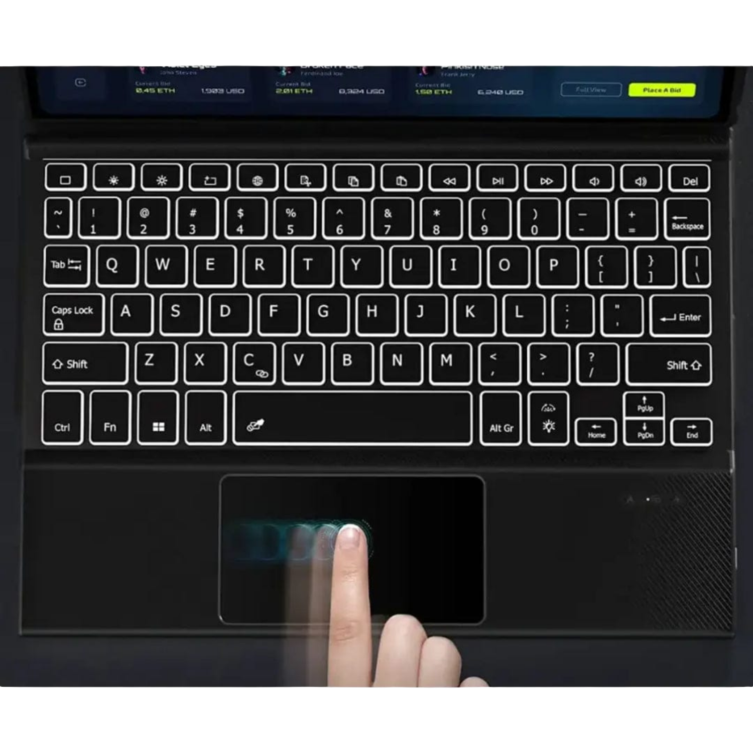 Keyboard Folio Case with Backlit Keyboard for Samsung Galaxy Tab S10 FE+