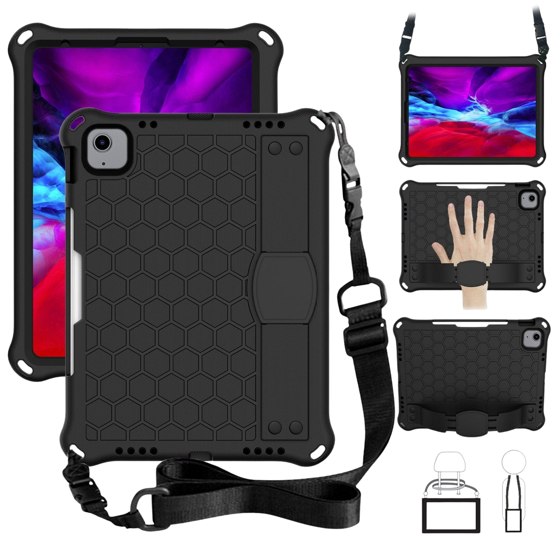 Raider Series Heavy-Duty Hand Strap Case for iPad Air 10.9-inch (4th/5th Gen) and iPad Air 11-inch (M2/M3/M4)