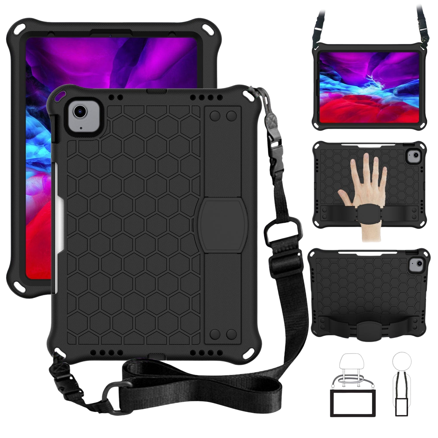 Raider Series Heavy-Duty Hand Strap Case for iPad Air 10.9-inch (4th/5th Gen) and iPad Air 11-inch (M2/M3/M4)