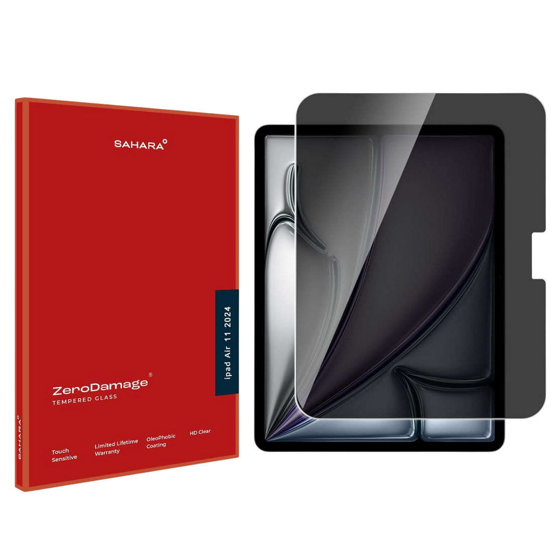 ZeroDamage Ultra-Strong Tempered Privacy Glass Screen Protector for Apple iPad Air 11-inch (M2 2024/M3 2025/M4 2026)