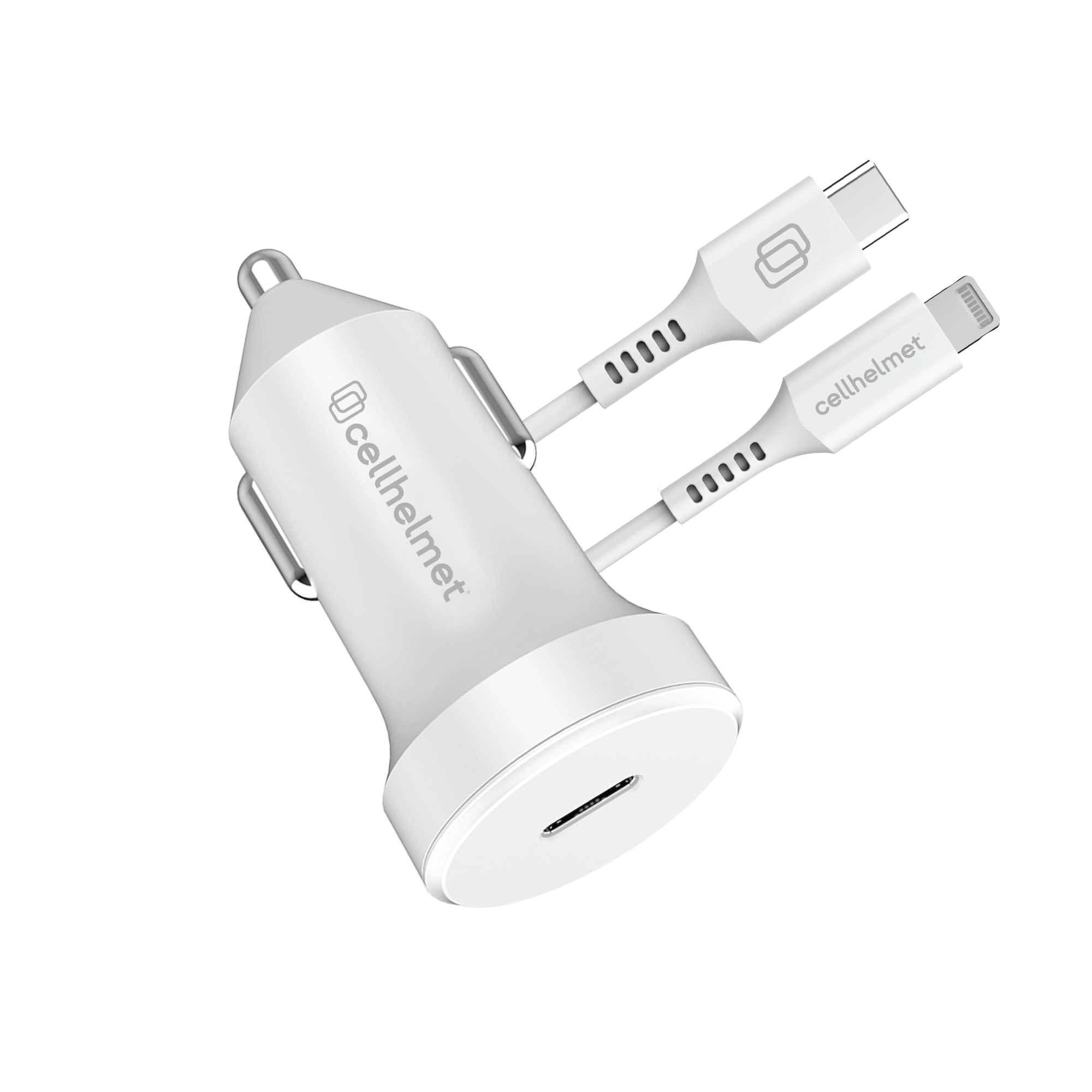 20W PD Car Plug + 3' Round Lightning Cable - Type C