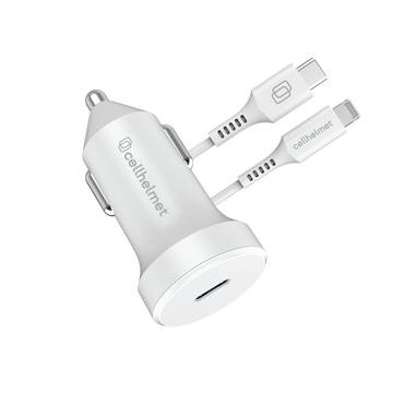 20W PD Car Plug + 3' Round Lightning Cable - Type C
